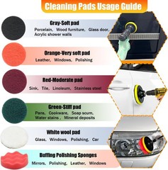 15pc Drill Brush Cleaning Kit for Car Bathroom Tile Tub Grout Floor Boat Kitchen