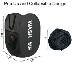 Aplter Collapsible Mesh Pop Up Laundry 13 x 13 x 22.8 inches, Black + Grey