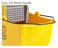 35 Qt. Janitor Mop Bucket & Down Press Wringer Commercial Yellow
