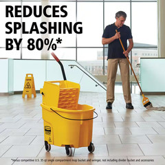 Wavebrake 35 Qt. Plastic Mop Bucket with Wringer