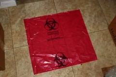 252 Bio Hazard Infectious Waste 24 x 23 Red Disposable Bag, 8-10 Gallon,
