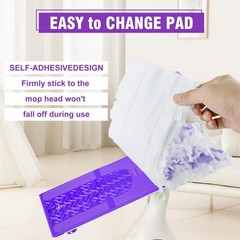40 Pack Disposable Power Mop Refills for Swiffer 15.25 Inch, 40 Count Purple