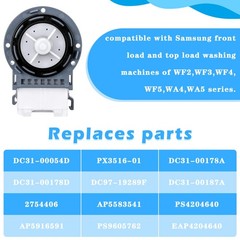 New Washer Drain Pump DC31-00054D DC31-00187A PX3516-01 for Samsung Gray