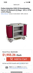 Forbes Industries Housekeeping Cart Commercial Heavy Duty