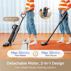 DREAME G10 Combo Wet Dry Vacuum Cleaner, Floor Cleaner Mop 2-in-1 Black