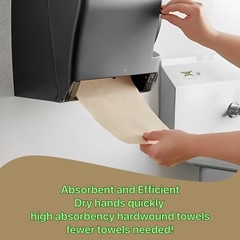 Paper Hand Towel 6 Rolls Natural Brown 8 inch 350 ft 1 Ply Hardwound Dispensers