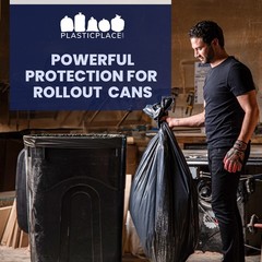 Plasticplace 95-96 Gallon Trash Bags 2 mil thick – 50 Bags on Rolls
