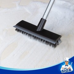MR.SIGA Floor Scrub Brush with Long Handle, 2 in 1 8.7 x 48.4 inch, Gray