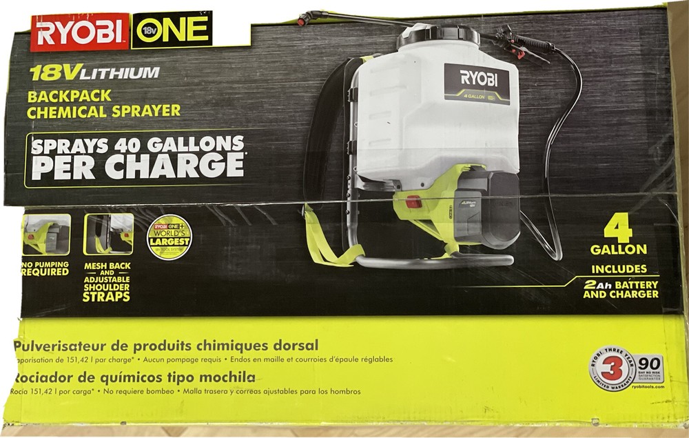 2 RYOBI. ONE. electric backpack sprayer