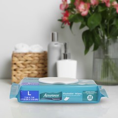 Large Flushable Wet Wipes, Fragrance Free, 48 Count