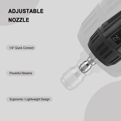 Raincovo Adjustable Pressure Washer Nozzle 6-in-1, Stainless Steel, Black