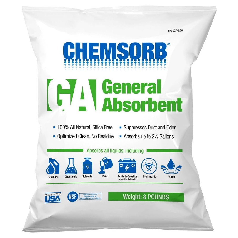 General Absorbent 8 lb Bag – Industrial Spill Cleanup, Oil & Chemical Absorber