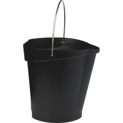 Vikan 56869 3 1/4 Gal Round Bucket, 12-3/4 In H, 12 4/5 In Dia, Black,