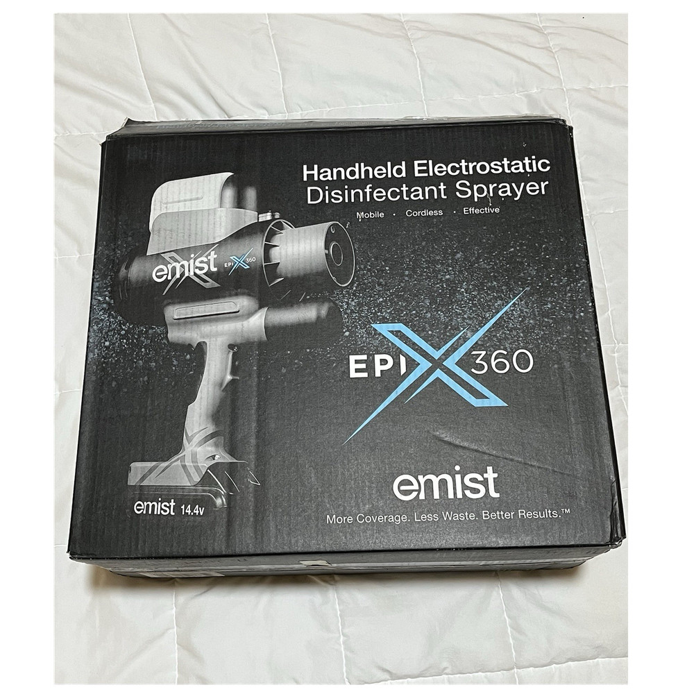 eMist EPIX360 Handheld Electrostatic Disinfectant Sprayer Kit w/ Case Gray/Black