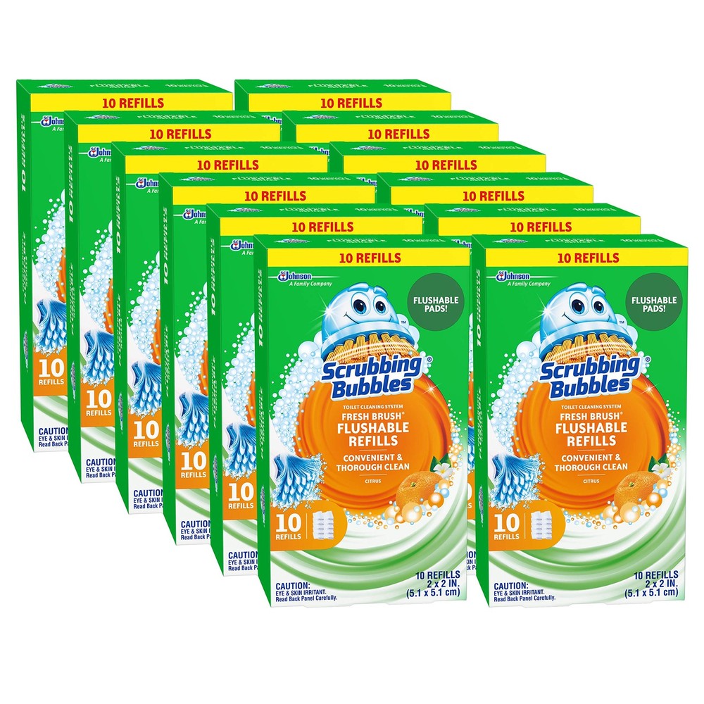 Scrubbing Bubbles Flushable Toilet Bowl Wand Cleaner 10 Count (Pack of 12)