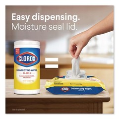 Clorox 31404 8″ x 7″ 1-Ply Disinfecting Wipes – Lemon Scent White (6/CT) New