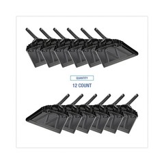 Boardwalk 4212 12 x 14 Steel Dust Pan with 5 in. Handle – Black (12/Carton) New