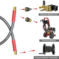 Pressure Washer Whip Hose 2FT, 3/8” Hose Reel Connector for Power Washer, 24…