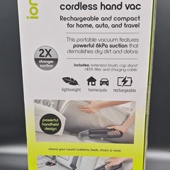 ionvac Cordless Handheld Vacuum HEPA Filter Extension Brush Cap Stand