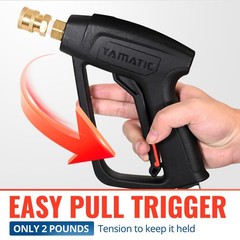 YAMATIC Short Pressure Washer Gun with Stainless Steel Swivel 3/8″ Stubby