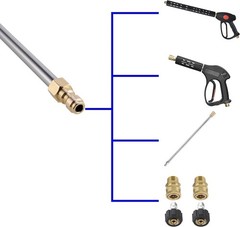 M MINGLE Stainless Steel Pressure Washer Gutter Cleaner 120 Degree Angled
