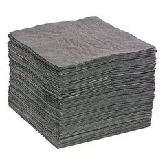 Spilltech Sorbent Pad, 28 gal, 15 in x 19 in, , Gray, 200 PK GPF200S Spilltech