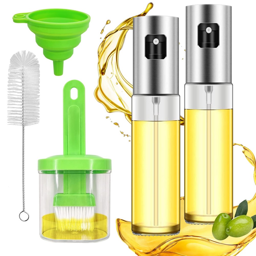 Daily Treasures 2Pack Upgraded Precise Nozzle Olive Oil Glass transparent