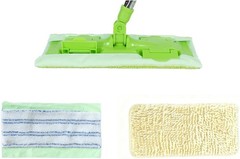 Wet and Dry Flat Mop Head, Super Firm Clip on Pads, 2 Washable Mop Pads,