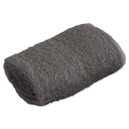 Industrial-Quality Steel Wool Hand Pads, #00 Very Fine, Steel Gray, 16 Pads