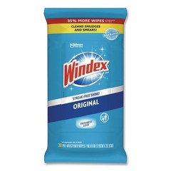 Windex 378032 7″ x 8″ Glass and Surface Wet Wipe – Unscented/White (12/CT) New