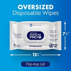 Welmedix Adult Bathing Wipes – Oversized No Rinse 48 Count (Pack of 1), White