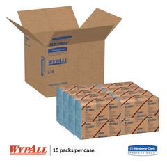 WypAll* L10 Windshield Wipers, Banded, 2-Ply, 9 3/10 x 10 1/2, 140/Pack, 16 Pack