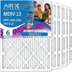 16x25x1 Air Filter by AIRX FILTERS WICKED CLEAN AIR. MERV 13 Electrostatic Pl…