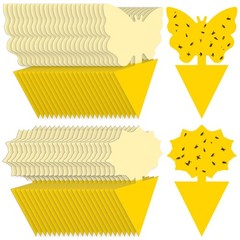 Fruit Fly Traps Indoor Fungus Gnat Trap 48PCS for Plants Yellow 48PCS,
