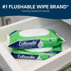 Cottonelle GentlePlus Flushable Wet Wipes with 42 Count (Pack of 4), White