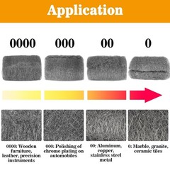Steel Wool Pads 0000 15PCS – Steel Wool 0000 Roll Glass Wood Fabric Metal Extra
