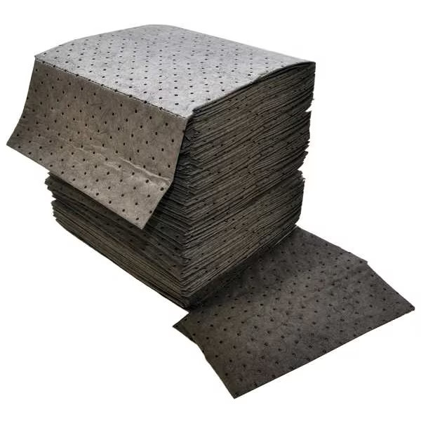 Spilfyter Sorbent Pads 100 Pack 16×18 Gray Universal Absorbent 24 Gal Spill