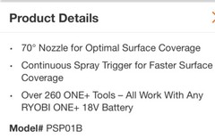 BRAND NEW Ryobi 18v Battery Operated Compact Handheld Sprayer PSP01B