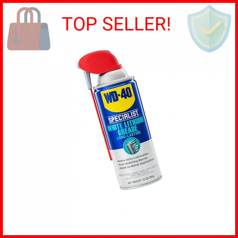 WD-40 Specialist White Lithium Grease Spray with SMART STRAW SPRAYS 2 WAYS, 10 O