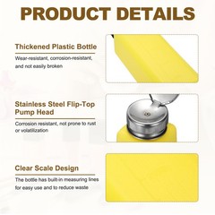 For 500ml/16.9oz Solvent Alcohol Dispenser for Cleansing Acetone, Yellow