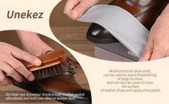 4-Piece Horsehair Shoe Brush Shine Kit, Shoe Polish Kit, Leather Shoes Boot