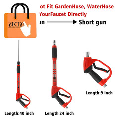 Deluxe Pressure Washer Gun, with Replacement 40inch, Black, Red