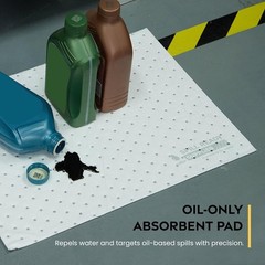 Spill Ready Oil Only Absorbent Pads 15″ x 20″ – 200 Pack – Absorb upto 38 Gal.