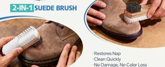 Suede & Nubuck Cleaner Kit, 2-in-1 Suede Brush & Horsehair Brush, White/Black