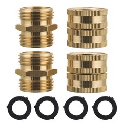 M MINGLE Garden Hose Adapter, Male to Male, Female Female, 3/4 inch, Gold