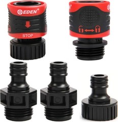 Eden 95210 Premium Garden Hose Fitting Quick Connect with 5 pc Set, 5 Set