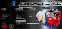 4000PSI Hot Water Pressure Washer w/ Tank 436 Gal on Skid SH-4000 Commercial