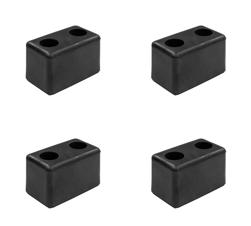 4Pack 6”x3-1/2”x3-1/2” Rectangular Rubber Dock Bumper with 2 Holes – Impact R…