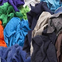 COLORED T-SHIRT / KNIT RAGS – 50 LB. BOX – SHOP RAGS – LOW LINT RECYCLED