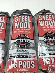 64 Pads – 4 Packs – Rhodes American Homax #3 Steel Wool Coarse Grade 3, 105-0164